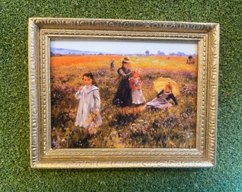 Miniature Women in a Field Dollhouse Picture