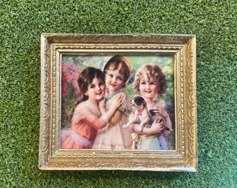 1:12 Miniature Sisters Framed Dollhouse Picture