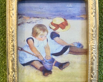 Miniature Cassatt Children Beach Dollhouse Picture