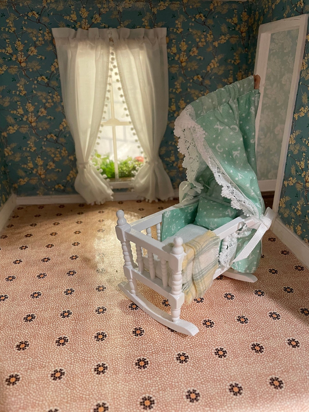 112 Miniature Dollhouse Baby Crib for Nursery Etsy