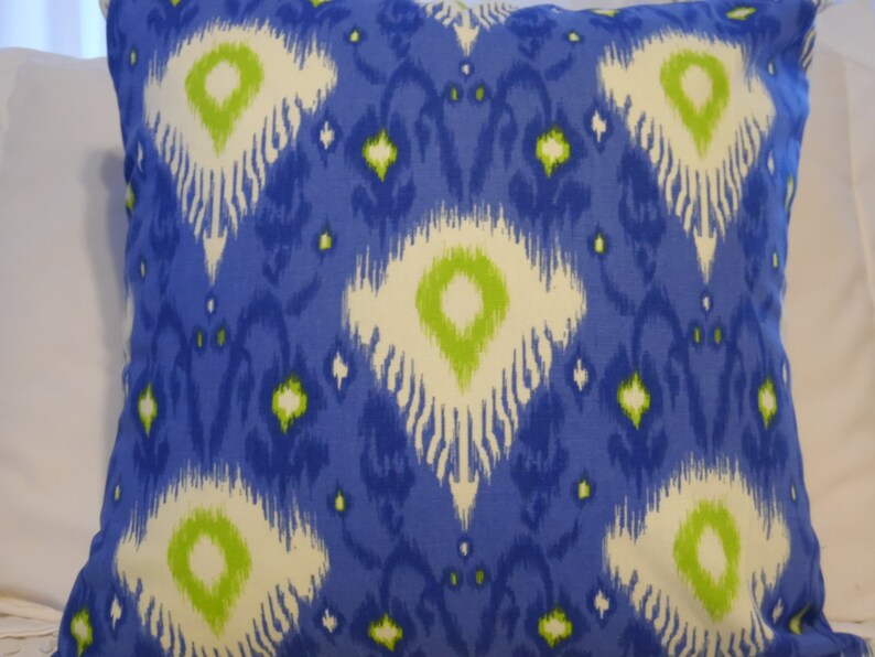 Bold Bright and Blue 18x18 Throw Pillow Etsy