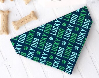 St Patrick’s Day Dog Bandana | Lucky Dog Gift | Irish Over the Collar Dog Bandanas