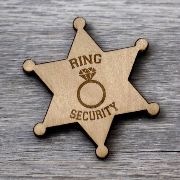 Ring Security Badge for Ring Bearer Badge Wedding Party Gift, Ring Bearer Rustic Wedding, Toddler Ring Bearer Sheriff for Little Boy Gift