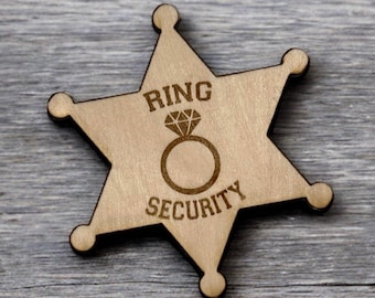 Ring Security Badge for Ring Bearer Badge Wedding Party Gift, Ring Bearer Rustic Wedding, Toddler Ring Bearer Sheriff for Little Boy Gift