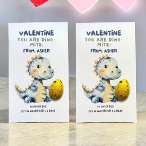 Tarjeta de San Valentín con dinosaurios, tarjeta de San Valentín con dinosaurios Dinomite para niños, tarjeta de San Valentín con huevos de dinosaurios para el aula, sin dulces impresos