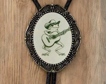 Krawat Frog Bolo, krawat w stylu western z skórzanym sznurkiem