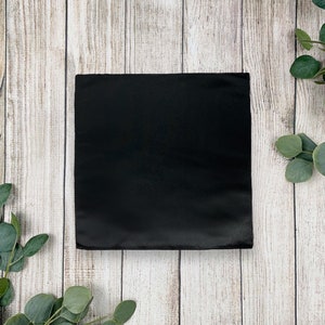 Black Pocket Square, Black Wedding, Black Handkerchief for Groomsmen, Wedding Handkerchief, Pocket Square Men, Hanky, Hankie