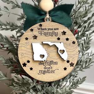 Custom State Long Distance Relationship Gift, Personalized Location Ornament Family Christmas Gift, Daughter Keepsake Gift, Moving Away Gift