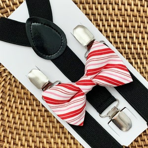 Christmas Bow Tie & Black Suspenders, Bow Tie, Boys Bow Tie, Toddler Bow Tie, Baby Bow Tie, Bow Ties, Bow Ties for Men, Christmas Gifts