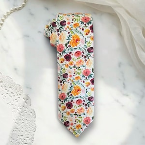Floral Ties for Men, Mens Ties for Groomsmen and Wedding, Tie for Mens Fashion Necktie