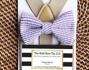 Lavender Bow Tie for Easter Outfit, Lavender Seersucker Bow Tie, Boys Bow Tie, Purple Bow Tie, Baby Bow Tie, Toddler Bow Tie, Mens Bow Tie