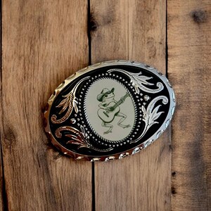 Riemgesp cowboyaccessoire met kikker, westerse riemgesp voor westerse mode, aangepaste riemgesp cadeaus voor hem jubileumcadeau afbeelding 2
