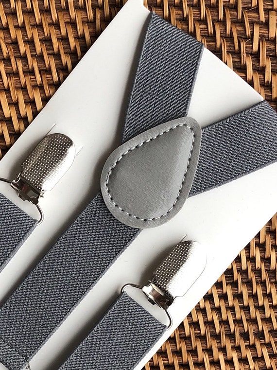 Gray Suspenders, Groomsmen Suspenders, Wedding Suspenders, Ring Bearer Outfit, Mens Suspenders, Boy Suspenders, Beach Wedding, Birthday