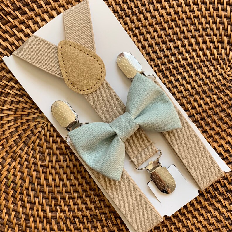 Sage Green Bow Tie & Suspenders Beach Wedding Green Bow Tie | Etsy