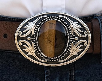 Klamra do paska z tygrysiego oka, niestandardowe klamry w stylu kowbojskim