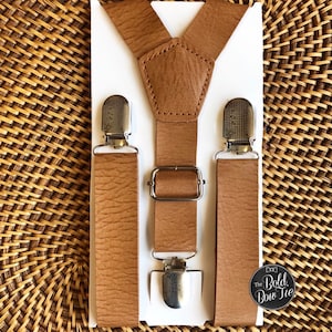 Wedding Suspenders, Leather Suspenders, Mens Suspenders, Groomsmen, Boys Suspenders, Rustic Suspenders, Rustic Wedding, Cognac Suspenders