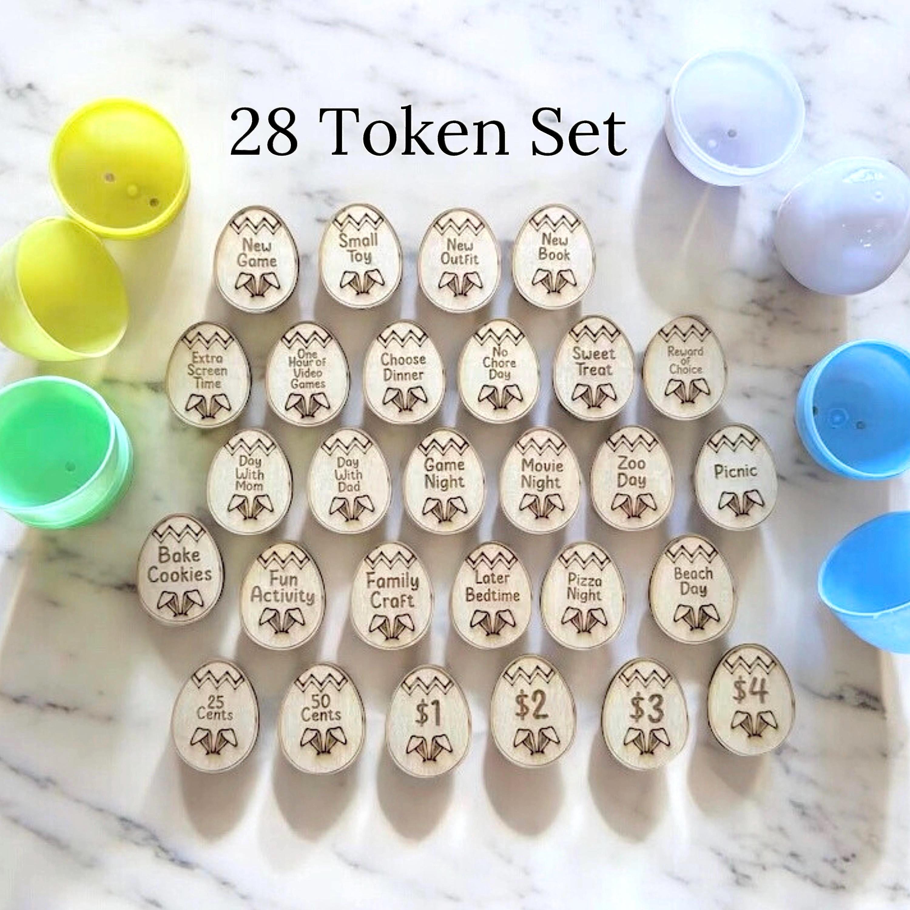 Easter Tokens for Easter Egg Filler, Easter Egg Tokens for Easter Egg Hunt for Kids, Easter Token Easter Basket Filler Easter Egg Stuffers