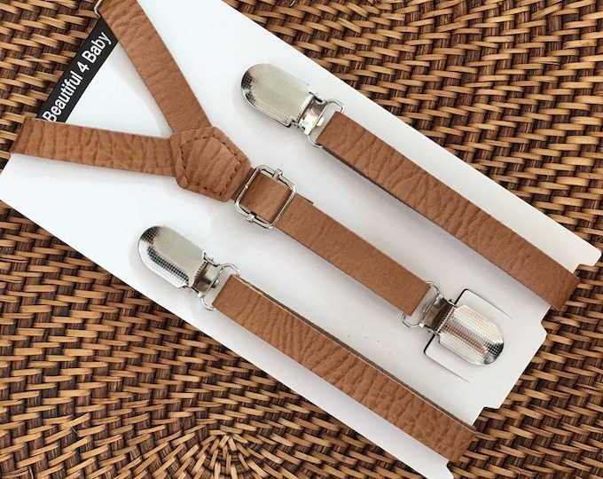 Leather Suspenders Mens Suspenders Cognac Suspenders Brown Etsy