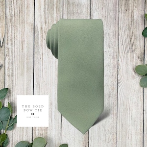 Sage Necktie for Weddings, Groomsman Gift, Groomsman Proposal, Dusty Sage Green Wedding, Sage Ties for Men, Groomsmen Gift, Sage Neckties