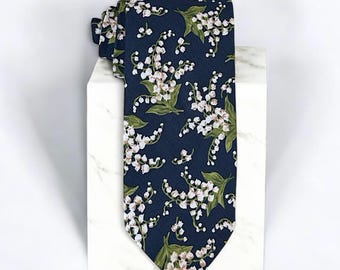 Navy Floral Krawatte: Hochzeit Groomsmen Krawatte Geschenk Herrenkrawatten