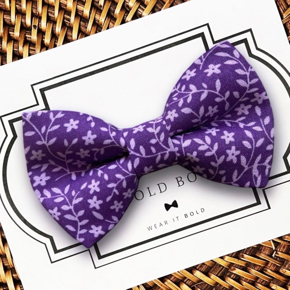 Dark Purple Dog Bow Tie for Dog Collar, Amythest Bowtie for Dogs Dog Wedding, Plum Cat Bow Tie, Eggplant Accessories, Dog Gift, Dog Lover