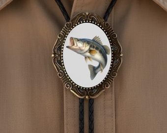 Krawat wędkarski w stylu kowbojskim Bolo, skórzany sznurek