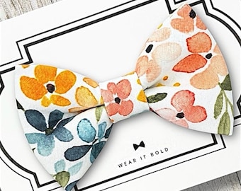 Floral Dog Bowtie Pet Neckwear Accessory, Wedding Collar Add On, Cat Bow Tie Gift