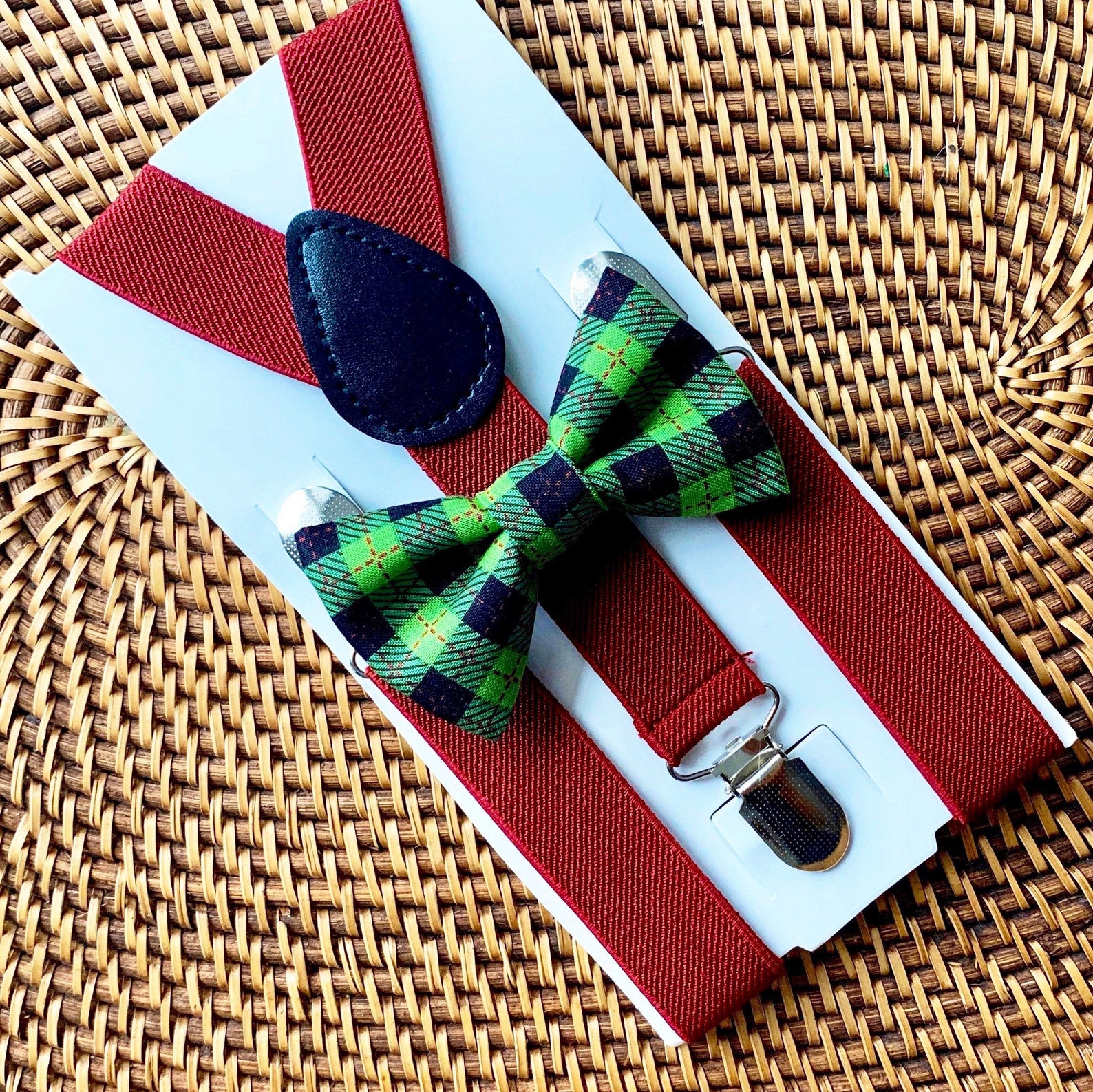 Christmas Plaid Bow Tie Green Bow Tie Bow Ties Christmas Etsy