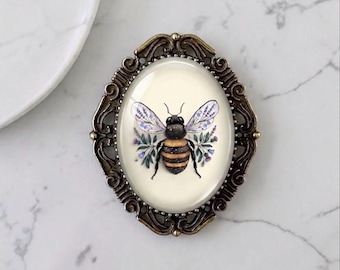 Broche de abeja melífera, alfiler de insecto con resorte