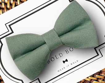 Sage Green Dog Bow Tie, Wedding Ring Bearer Outfit