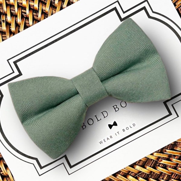 Moss Green Dog Bow Tie or Cat Bow Tie, Dog Wedding Attire, Dog Wedding Bow, Dog Ring Bearer, New Puppy Gift, Dog Mom Gift, Moss Wedding