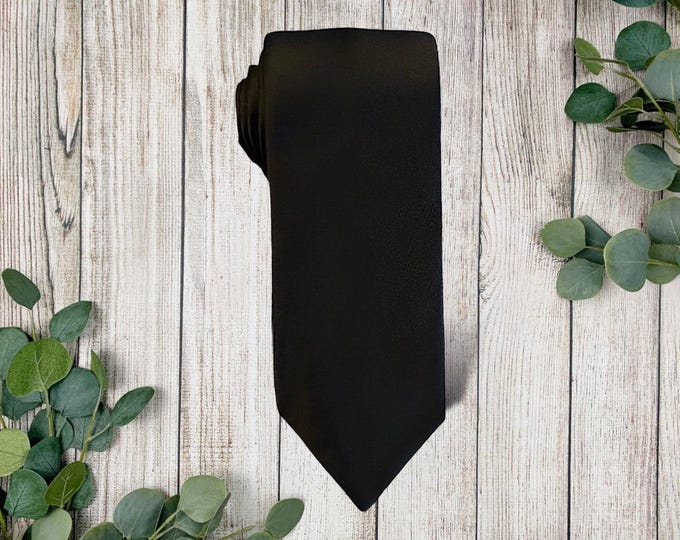 Black Men’s Tie Necktie, Wedding Tie Groomsmen Gift