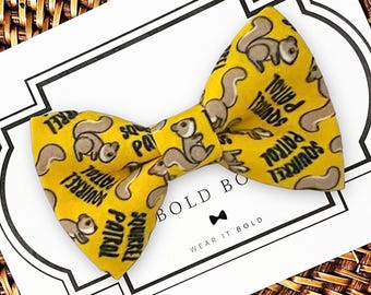 Squirrel Patrol Dog Bow Tie or Cat Bow Tie for Collar, Bow Tie for Dogs, Dog Bowtie, Bow Ties, Dog Accessories, Dog Birthday Gift, Dog Gift