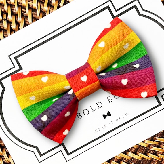 Rainbow Dog Bow Tie, LGBTQ, Love is Love, Gay, Bowtie, Bow Ties, Pride, Dog Bowtie, Rainbow Bow Tie for Dogs, Cats, Pets, Dog Lover Gift