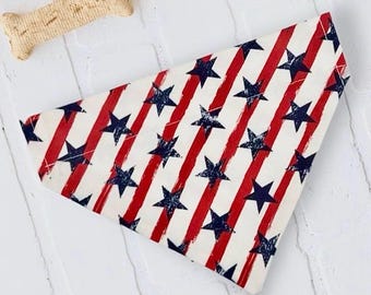 4th of July Dog Bandana Independence Day, USA Patriotic Pet Bandana Fourth of July, Red White Blue American Flag Pet Accessories