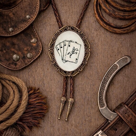 thumbnail interactive-video image 1 of Initial R Western Rodeo Cowboy Bolotie Bolo Tie Men's Alloy Metal Generic 1 of 2