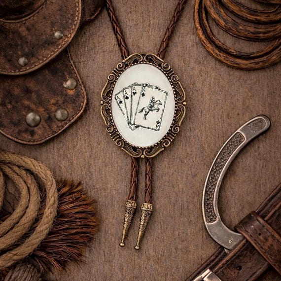 Initial R Western Rodeo Cowboy Bolotie Bolo Tie Men's Alloy Metal Generic