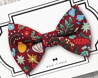 Christmas Dog Bow Tie Cat Bowtie Red Green Holiday Pet Collar Accessory