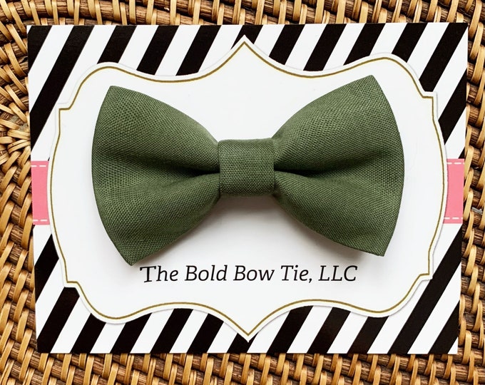 Olive Green Dog Bow Tie, Bowtie for Dogs, Cats, Pets, Dog Wedding Bow Tie, Cat Bow Tie, Dog Accessories, Dog Gift, Dog Lover Gift