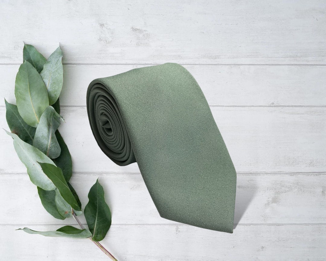 Sage Necktie for Weddings, Groomsman Gift, Groomsman Proposal, Dusty