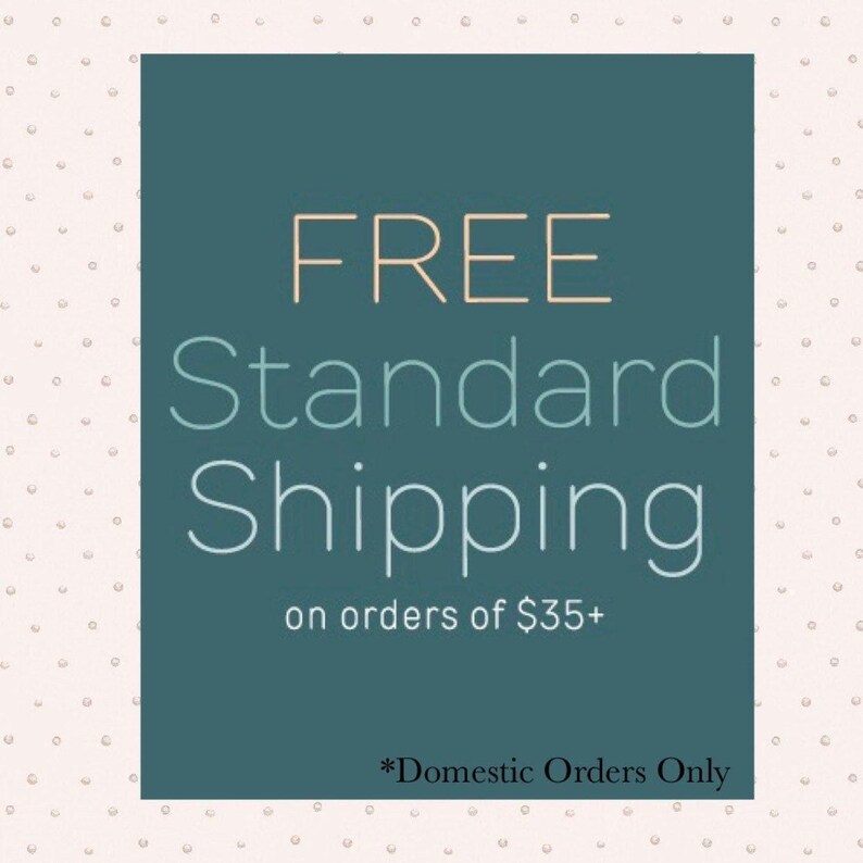 The image is a promotional graphic for a free standard shipping offer on orders of $35 or more.