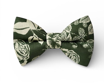 Kwiatowa muszka w kolorze oliwkowozielonym dla chłopców i mężczyzn – rustykalny strój ślubny dla nosiciela obrączek