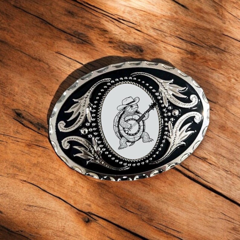 Cowboy Turtle Zinc Alloy Belt Buckle, Western Fashion Accessory image 5