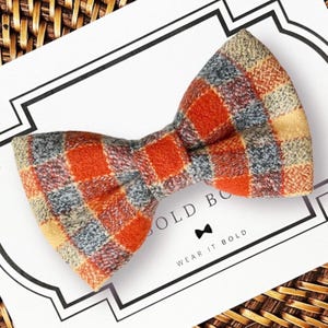 Thanksgiving Flannel Plaid Dog Bow Tie or Cat Bow Tie, Bow Tie for Dog Collar, Fall Dog Bow Tie, Dog Gift, Dog Lover Gift, Bowtie, Wedding