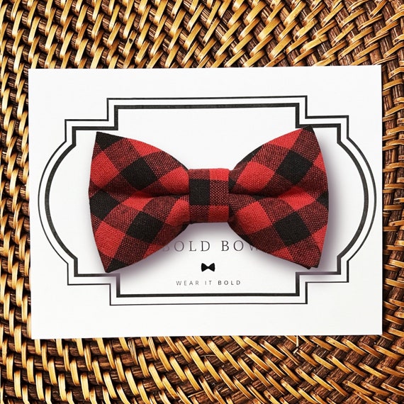 Red Buffalo Plaid Dog Bow Tie, Bow Tie for Dogs, Cat Bow Tie, Dog Bowtie, Bow Ties, Valentines Day Dog Bow Tie, Red Bow Tie, Buffalo Check