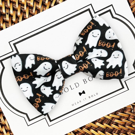 Halloween Ghost Dog Bow Tie for Fall Dog Collar, Bow Tie for Puppy Collar, Collar Bow Tie, Dog bowtie, Cat Bow Tie, Fall Bow Tie for Dogs