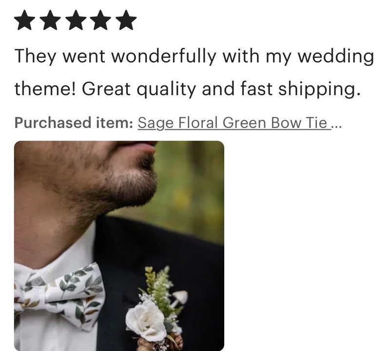 Floral Sage Bow Tie & Olive Vegan Leather Suspenders, Floral Bow Tie, Bow Ties for Men, Boys Bow Tie,Ring Bearer Outfit, Rustic Boho Wedding image 2