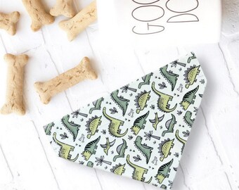 Dinosaur Dog Bandana | Dinosaur Pet Gift | Dino Over the Collar Dog Bandanas