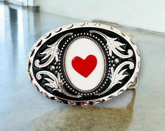 Hebilla de cinturón con forma de corazón para hombre y mujer, hebilla de cinturón estilo western, regalo de vaquero estilo western, hebillas de cinturón estilo western para regalo western personalizado hecho a mano para él