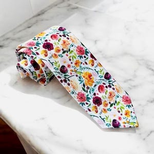 Floral Ties for Men, Mens Ties for Groomsmen and Wedding, Tie for Mens Fashion Necktie